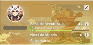 CONTA GENSHIN AR 47 - 10 DROP 5* + INFO NA DESCRIÇÃO - Genshin Impact