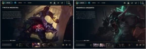Conta prata 4 com Twtich medieval e Warwick cinzento - League of Legends LOL