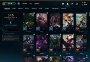 Conta prata 4 com Twtich medieval e Warwick cinzento - League of Legends LOL