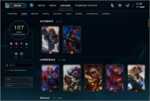 C.o.n.t.a Lol Level 44 /107skin /124champ /rank:prata2 - League of Legends