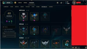 Conta com 566 skins (todas as skins de 2015 pra trás). - League of Legends LOL