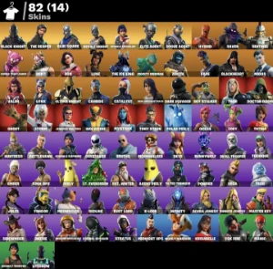 CONTA FORTNITE COM 82 SKINS | CAVALEIRO NEGRO | CEIFADOR 