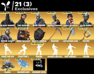 CONTA FORTNITE COM 82 SKINS | CAVALEIRO NEGRO | CEIFADOR 