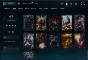 Conta prata 4 com 75 champs e 63 skins + 3 Ultimates - League of Legends LOL