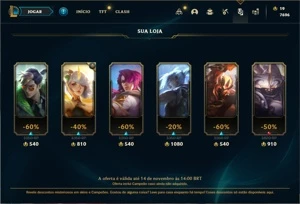 Conta ouro 4 com 155 Champs e 148 Skins (4 Ultimates) - League of Legends LOL