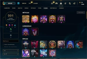 Conta ouro 4 com 155 Champs e 148 Skins (4 Ultimates) - League of Legends LOL