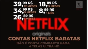 NETFLIX ULTRA HD 4 TELAS - 3 MESES - Assinaturas e Premium