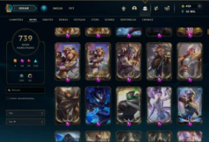 Conta Lol Esmeralda 2 Full Champ 739 Skins 48 Skins Mític - League of Legends