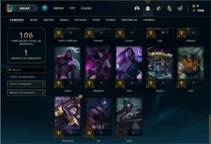Conta Platina 4 com 45 Champs e 18 Skins - League of Legends LOL