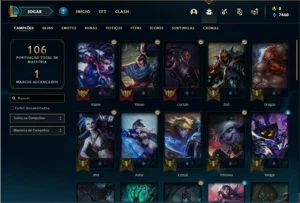 Conta Platina 4 com 45 Champs e 18 Skins - League of Legends LOL