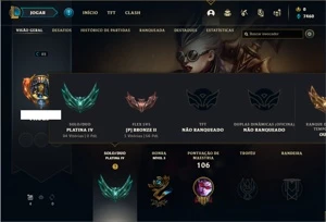 Conta Platina 4 com 45 Champs e 18 Skins - League of Legends LOL