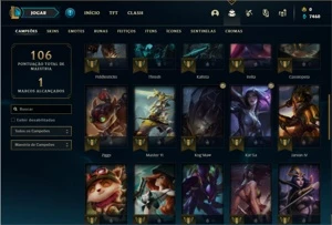 Conta Platina 4 com 45 Champs e 18 Skins - League of Legends LOL