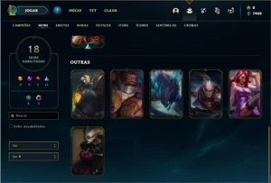 Conta Platina 4 com 45 Champs e 18 Skins - League of Legends LOL