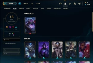 Conta Platina 4 com 45 Champs e 18 Skins - League of Legends LOL