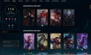 Conta lol Diamante 2  114 skins - League of Legends