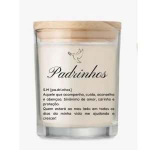 Vela Perfumada Personalizada Padrinhos Batizado 200g
