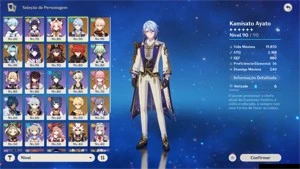 Conta com Ayaka, Ayato, Raiden, Yae, Kazuha... +Varios - Genshin Impact