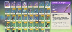 Hu tao+petição do dragao, xingqiu+espada do sacrificio Ar19 - Genshin Impact