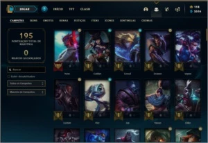 Conta platina 4 com 100 champs e 46 skins - League of Legends LOL