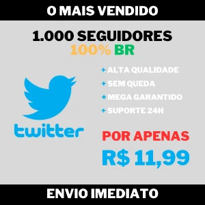 1.000 Seguidores 100% BR no Twitter - Redes Sociais