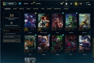 Conta platina 4 com 26 Champs e 3 Skins - League of Legends LOL