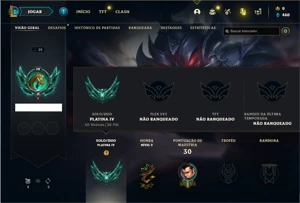 Conta platina 4 com 26 Champs e 3 Skins - League of Legends LOL