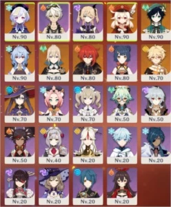 Conta ar 55 com  venti,qiqi,ganyu,klee,diluc,mona e jean - Genshin Impact