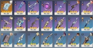 Raiden + Zhongli + Jean + Oração + Ningguang AR 42 - Genshin Impact