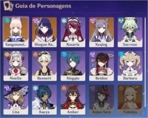 Shogun + KokomiC1 + Kequing AR*14 + 10 Personagens T4* - Genshin Impact