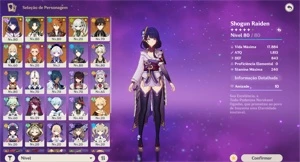 AR55 Shogun raidenC2 assinatura+Nahida+Xiao+Tartaglia Childe - Genshin Impact