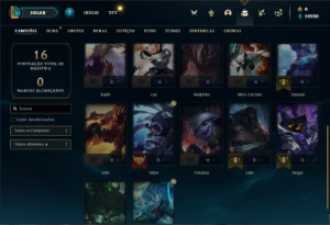 Conta MESTRE com 22 Champs e 2 Skins ( 81% de Win Rate ) - League of Legends LOL