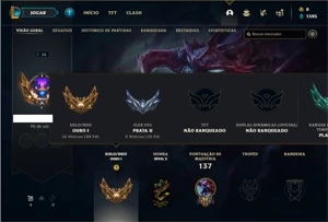 Conta ouro 1 com 50 Champs e 22 Skins - League of Legends LOL