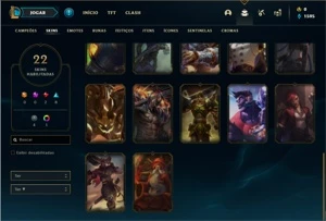 Conta ouro 1 com 50 Champs e 22 Skins - League of Legends LOL