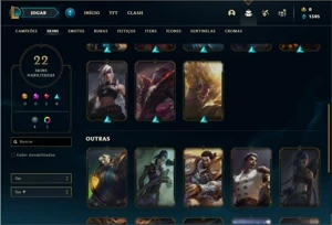 Conta ouro 1 com 50 Champs e 22 Skins - League of Legends LOL