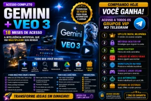 Gemini + Veo 3 | 18 Meses + 5TB | Garantia 30 Dias - Assinaturas e Premium