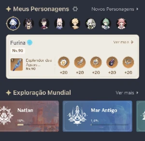 Ar60 muita coisa pra explorar bastante personagens e armas - Genshin Impact