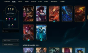 Conta Lol Nivel 577 + 119 Skins Platina 1 Com Todos Campeoes - League of Legends