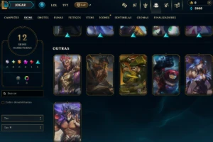 prata 1, 12 Skins, 1 Lendária, Mmr Top, Lol Lvl 65, 85 Champ - League of Legends
