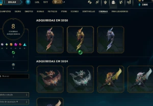 prata 1, 12 Skins, 1 Lendária, Mmr Top, Lol Lvl 65, 85 Champ - League of Legends