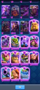 Deck Log Bait 12 Evoluções + 4 Elites [Troféus: 9100]