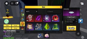 Blox Fruits Max 2800 + V4 + Rare Accessories + Mythical B004 - Roblox