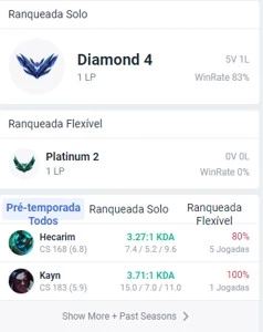 Conta diamante IV - League of Legends LOL