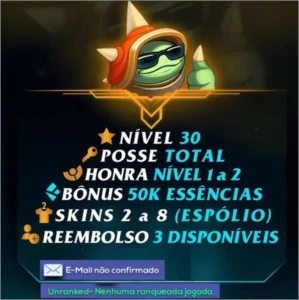 CONTA SMURF LVL 30  50-60K DE ESSÊNCIA - League of Legends LOL