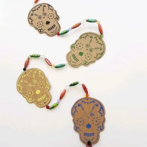 Cordão Decorativo Caveira Mexicana Colorida - Artesanato e Personalizados