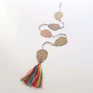 Cordão Decorativo Caveira Mexicana Colorida - Artesanato e Personalizados