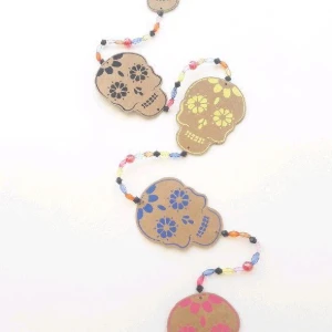 Cordão Decorativo Caveira Mexicana Colorida - Artesanato e Personalizados