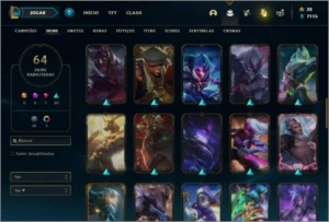 Conta prata 3 com 87 Champs e 64 Skins - League of Legends LOL