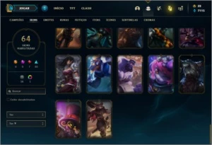 Conta prata 3 com 87 Champs e 64 Skins - League of Legends LOL