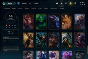 Conta prata 3 com 87 Champs e 64 Skins - League of Legends LOL