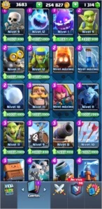 Conta Clash Royale nvl 13 1300 gemas ....
